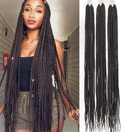 3Packs Medium Box Braids Crochet Hair 30inch box braid Crochet Braids hair 3X Box Braiding Hair 2... | Amazon (US)