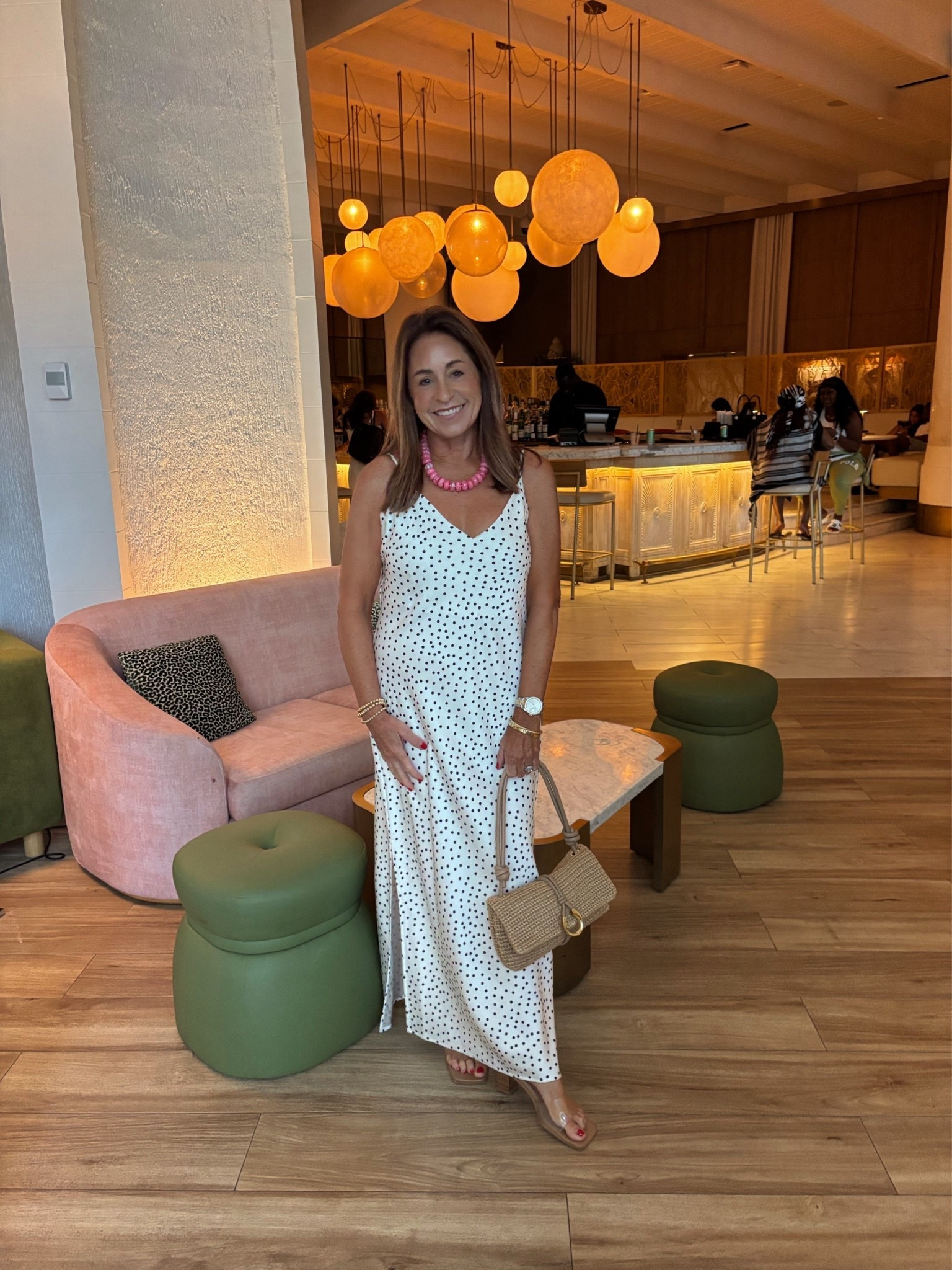 my mom looks adorable in this outfit! love her dress so much 🩷