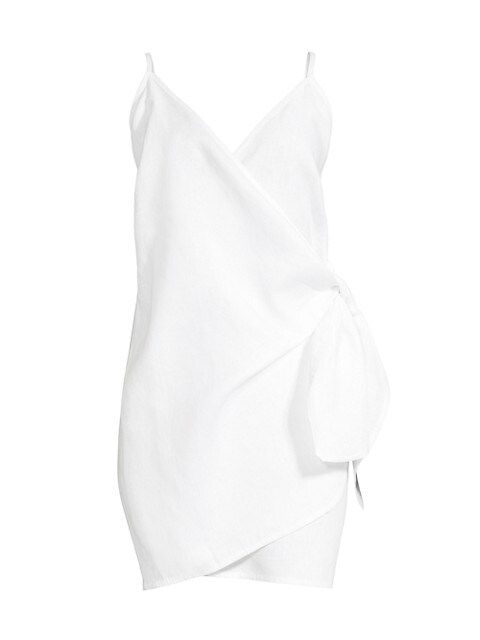 Avery Linen Wrap Minidress | Saks Fifth Avenue