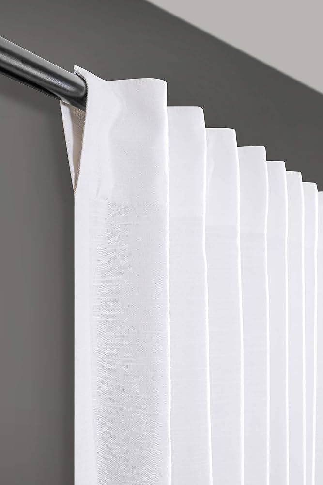 Livingroom curtains 2 Panel sets 50x108 inch White in Textured Slub Cotton,Bathroom window curtai... | Amazon (US)
