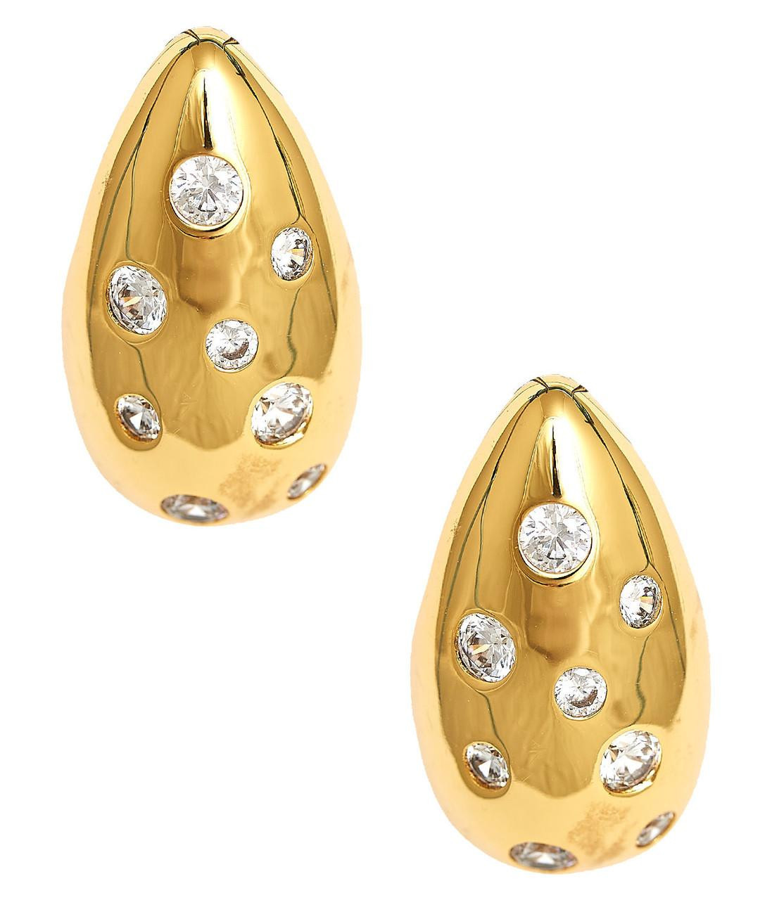 The Guido - Rhinestone & Gold Hoop - Meeghan Mullin x Lisi Lerch | Lisi Lerch Inc