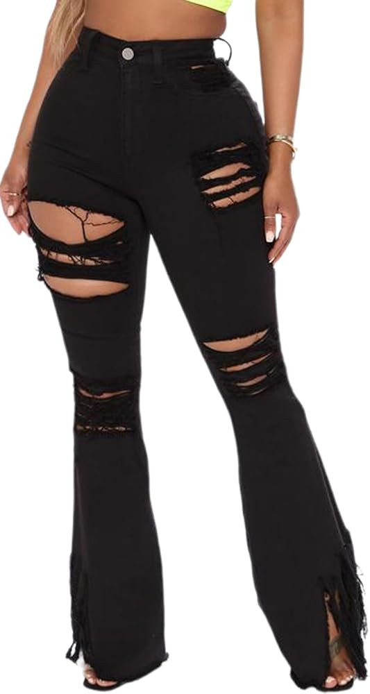 Bell Bottom Jeans for Women Skinny Flared Jeans Elastic High Waisted Vintage 70s Classic Stretchy... | Amazon (US)