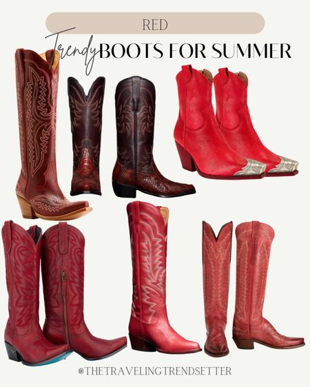 Red cowgirl boots - red cowboy boots - booties - boots - western 

#LTKShoeCrush #LTKWorkwear #LTKFestival