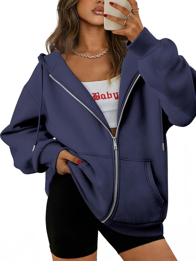 ATHMILE Oversized Hoodies for Women Fall Sweatshirts Zip Up Hoodie Casual Jackets Y2k Fashion Out... | Amazon (US)