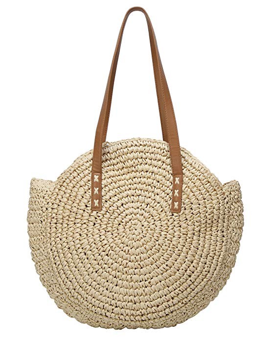 Molodo Round Summer Straw Large Woven Bag Purse For Women Vocation Tote Handbags | Amazon (US)
