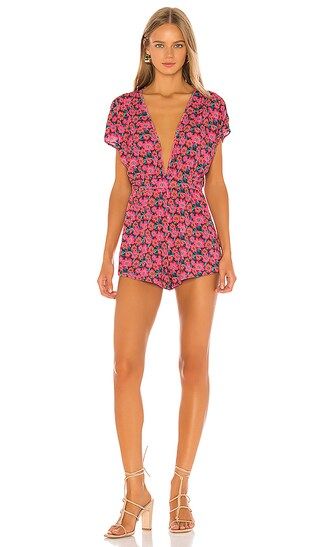 RESA Lucy Romper in Fuchsia Floral from Revolve.com | Revolve Clothing (Global)