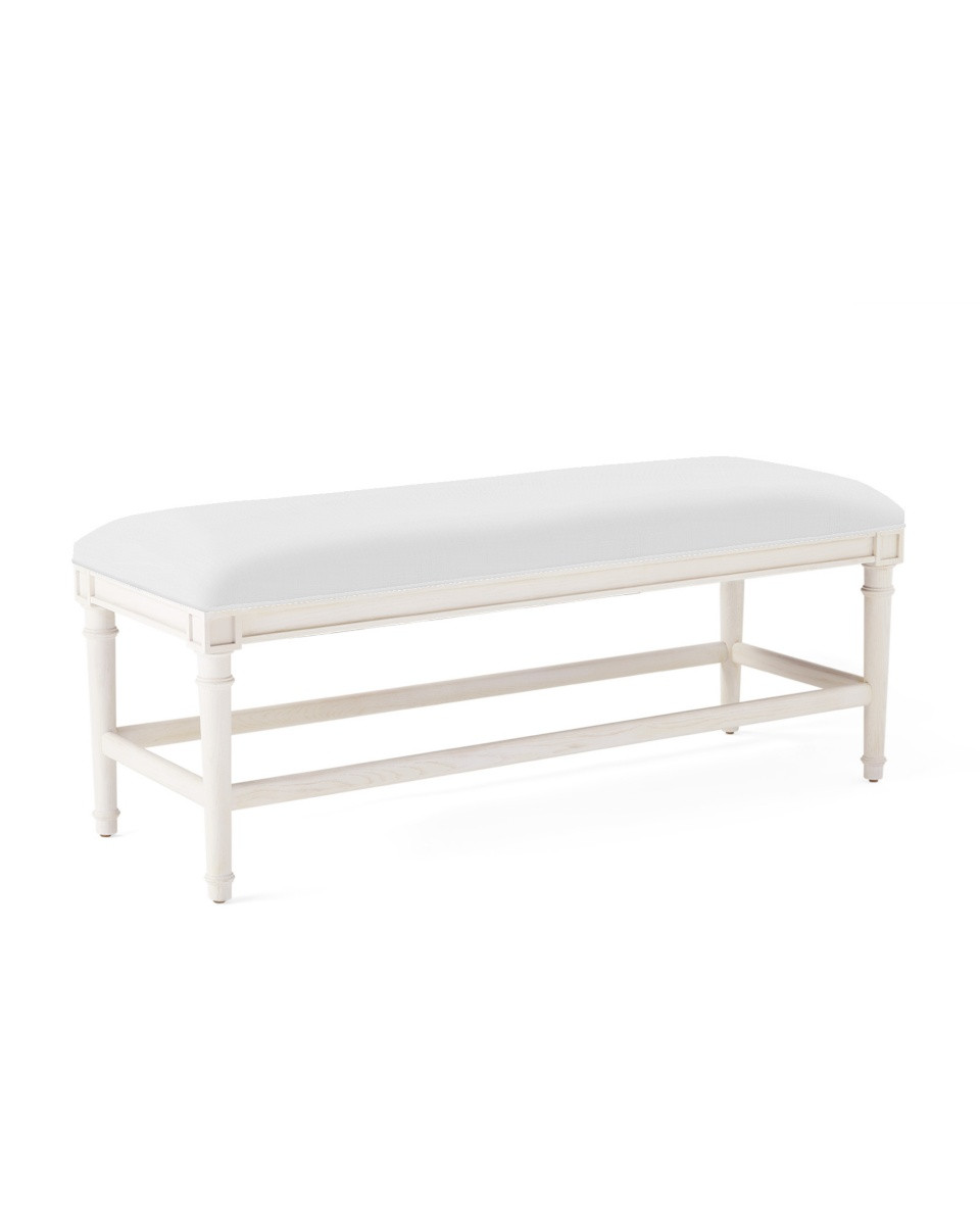 Bridgeway 48" Bench - Washed White | Serena and Lily