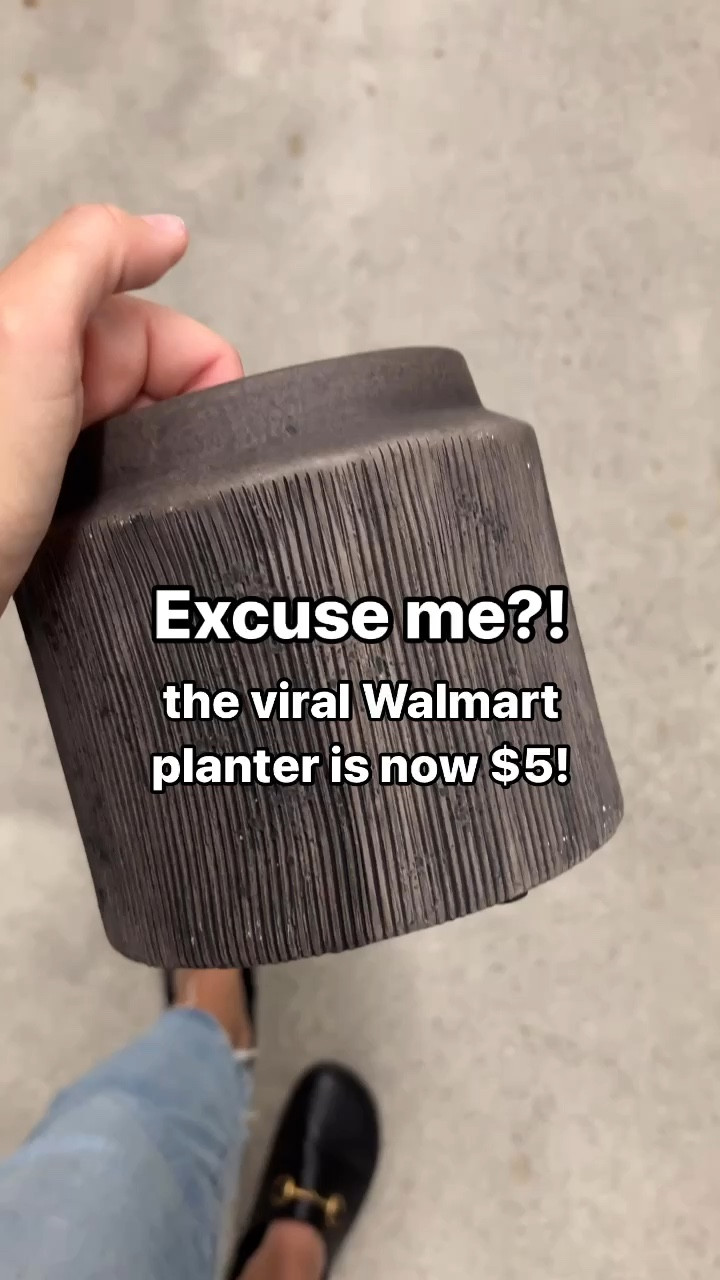 Walmart home find! I love when one of my finds goes on sale. 👍🏻 This modern organic planter is sleek, transitional and has so much texture. And it comes in 2 sizes (the smaller one is on sale for just $5) so you can go big or keep it dainty. 

Because of the rustic black exterior, I find anything you put in it just pops. I love it on my sideboard as a modern accent amongst some of my other thrifted finds. It gives the whole sideboard so much balance. I’m using it as a vase, but you can obviously use it as a planter too! ❤️  
#walmart #walmarthome

#LTKSaleAlert #LTKVideo #LTKHome