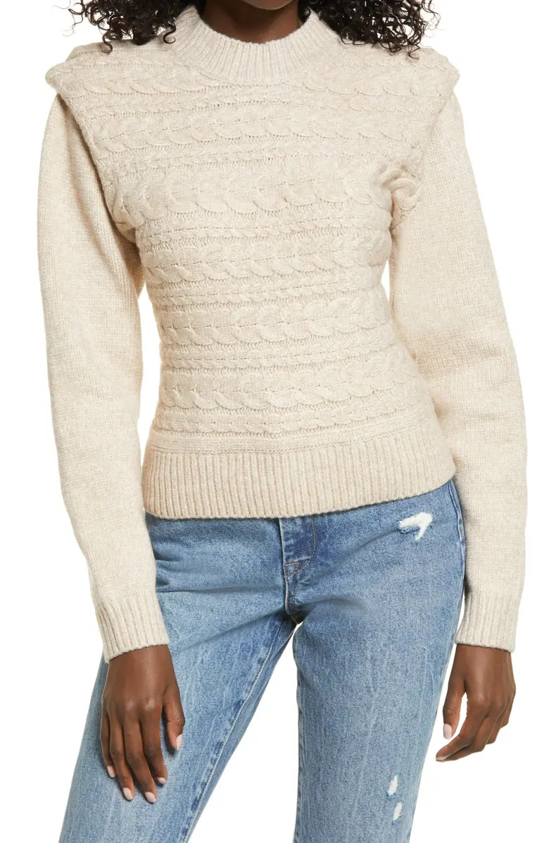 Horizontal Cable Crewneck Sweater | Nordstrom