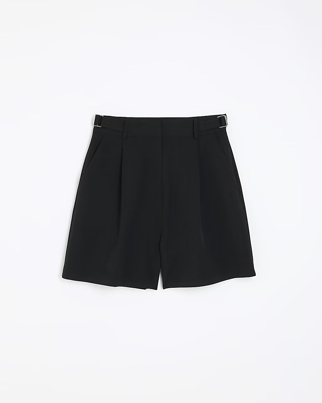 Black buckle detail tailored shorts | River Island (UK & IE)