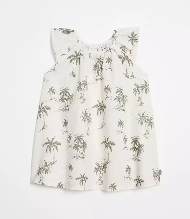 LOFT x Mon Coeur Linen Palm Tree Dress | LOFT