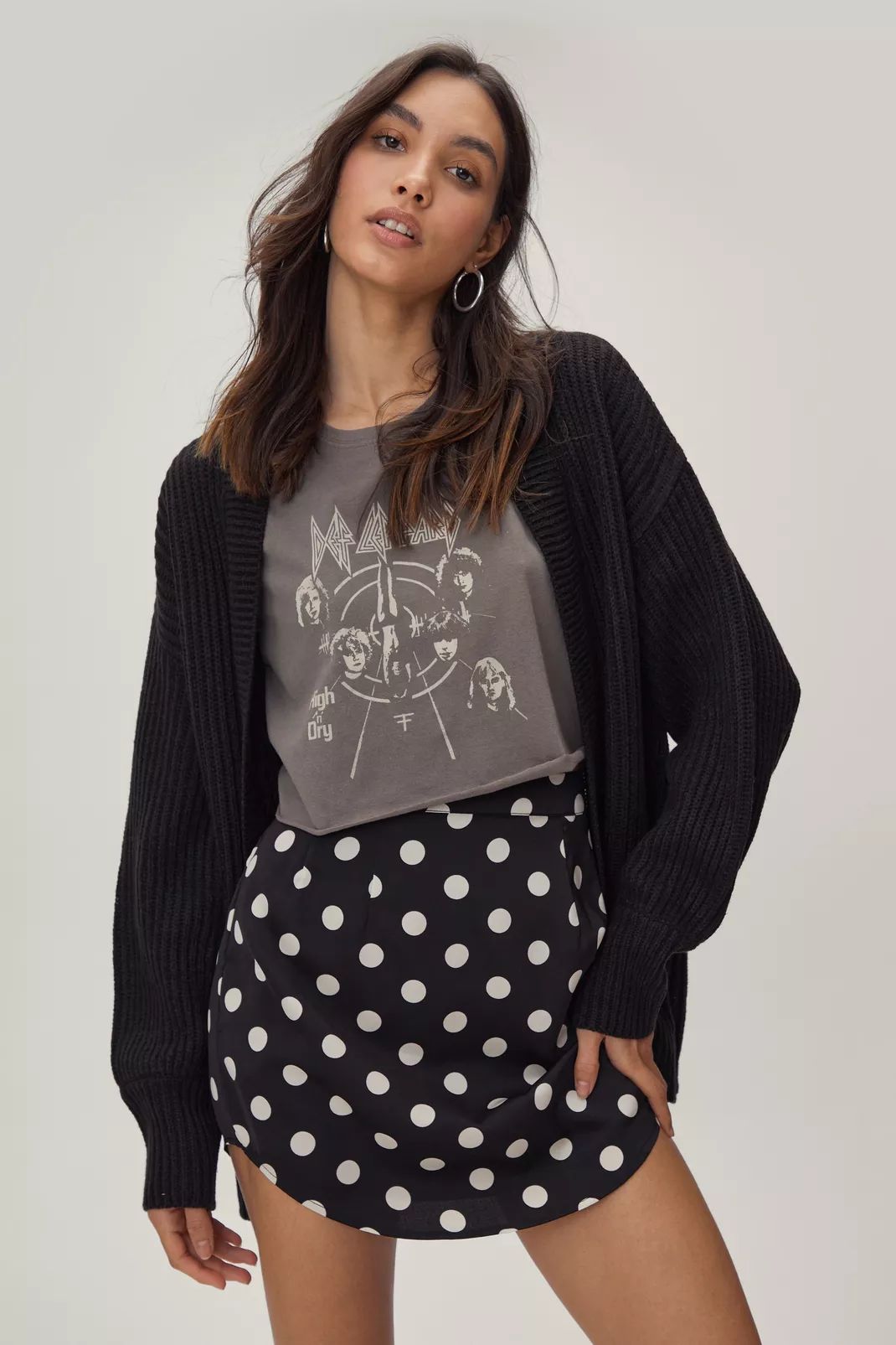 Polka Dot Curved Hem Mini Skirt | Nasty Gal (US)