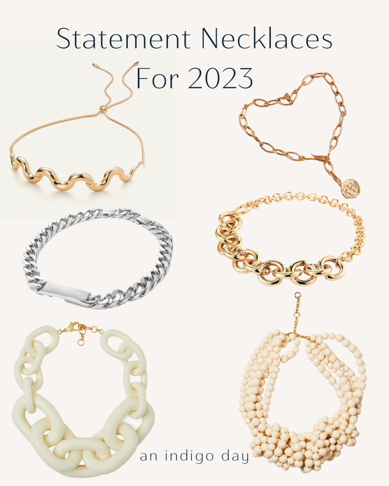 Statement necklaces for 2023. Gold chain link necklaces. Gold chunky necklaces. Beaded chunky necklace. Chunky link necklaces  

#LTKstyletip #LTKFind #LTKunder100