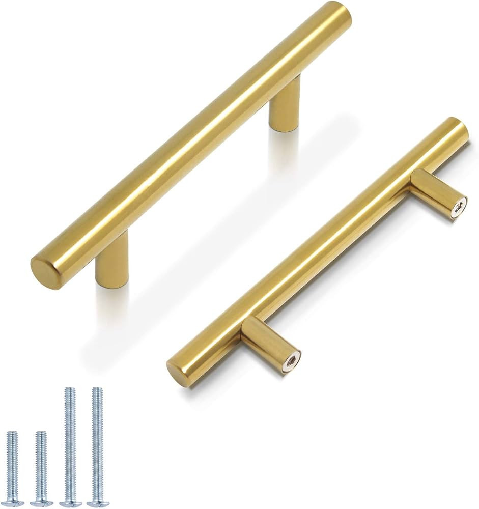 Probrico (10 Pack Gold Kitchen Cabinet Pulls, 3-1/2 Inch Hole Centers Cabinet Drawer Dresser Hand... | Amazon (US)