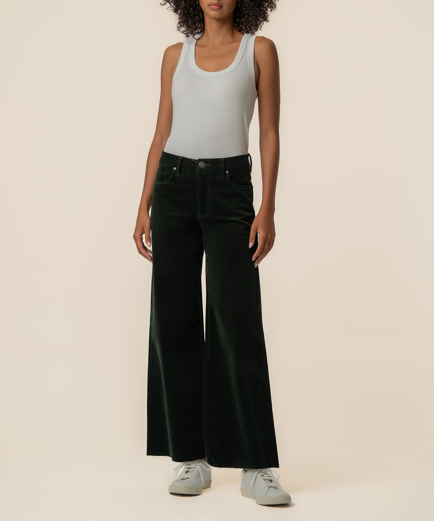 Meg Corduroy High Rise Wide Leg in Dark Forest - Kut from the Kloth | Kut From Kloth
