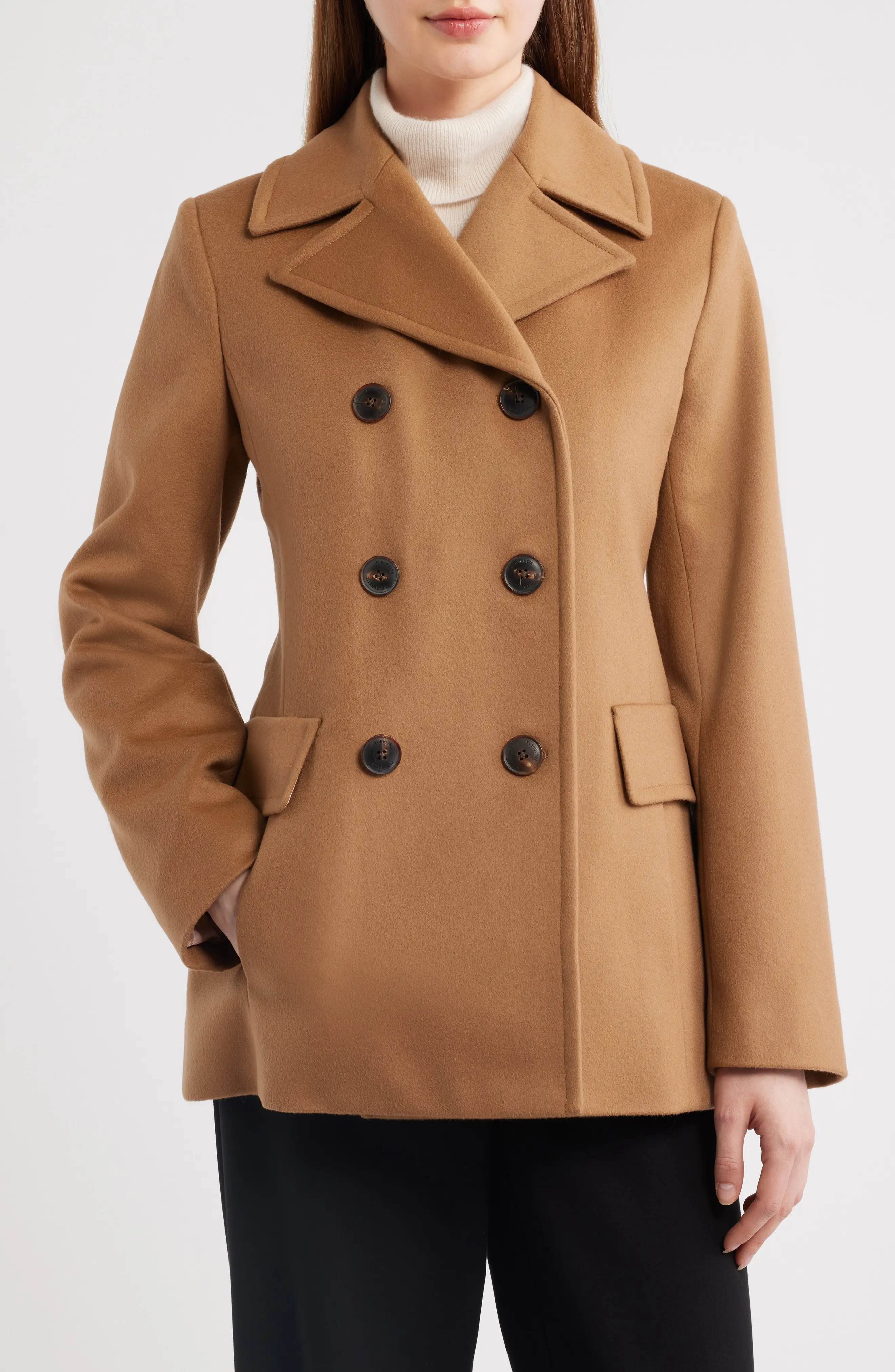 Fleurette Wool Peacoat in Parchment at Nordstrom, Size 6 | Nordstrom