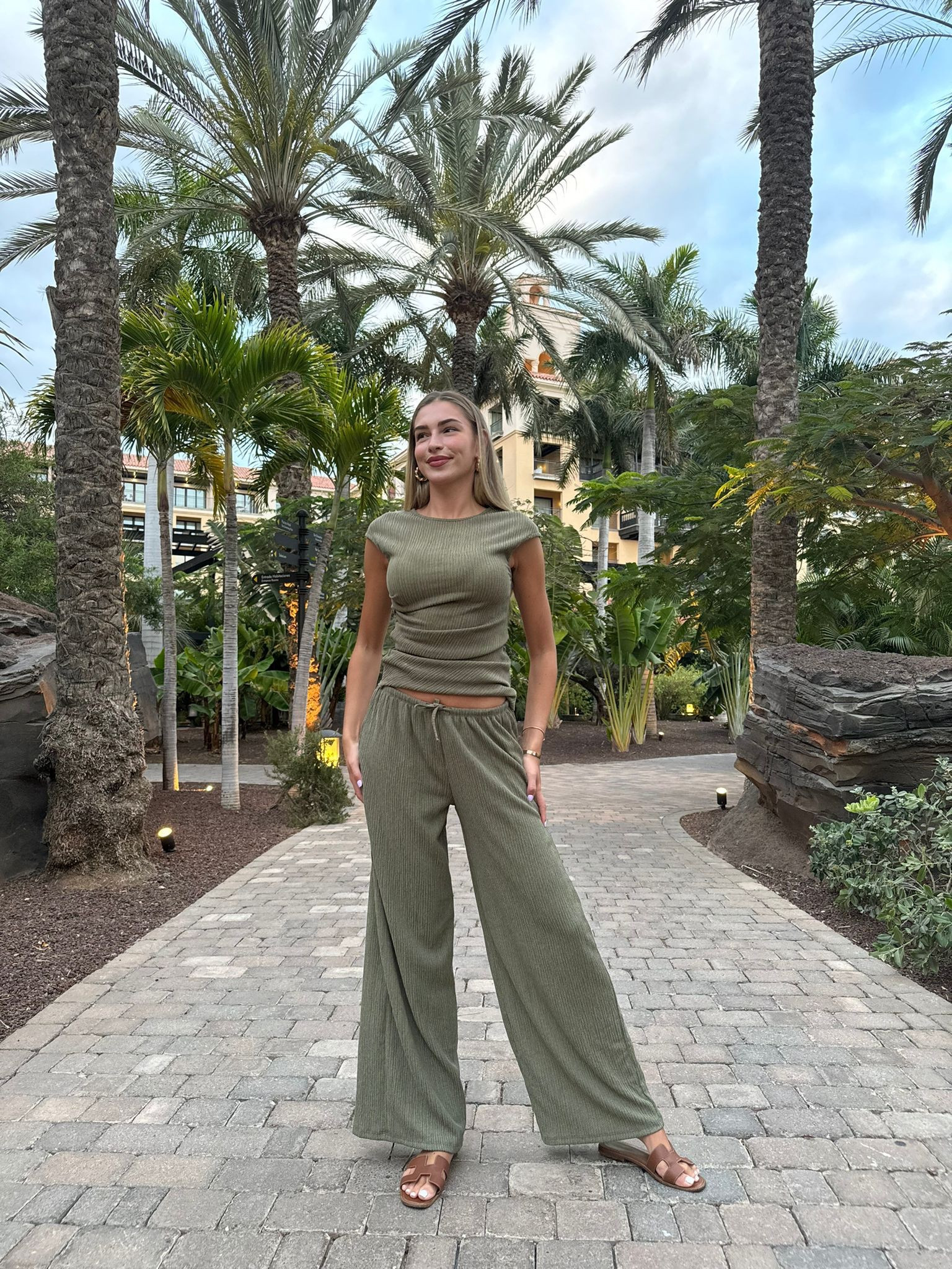 Pull & bear outfit, green rustic gathered top, rustic trousers, summer outfit, casual outfit, comfy outfit 

#LTKsummer #LTKuk #LTKstyletip