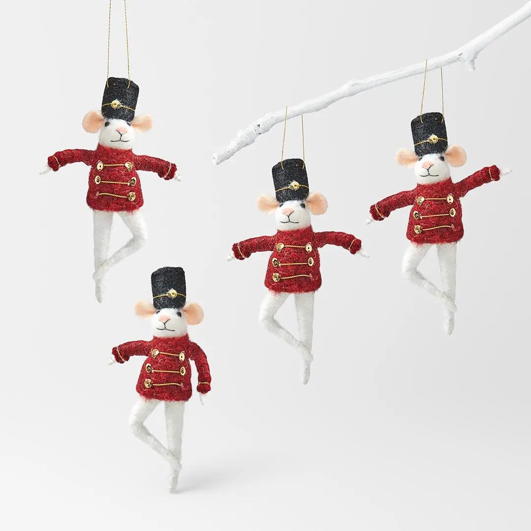 Norman Nutcracker Mouse Decoration Set Of 4 | Bed Bath N' Table