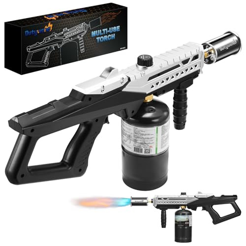 Dutywand Powerful Grill Torch Gun – Cooking Torch Head max. 800,000 BTUs – Flamethrower Gun – Adjustable Blow Torch Gun for BBQ, Campfire, Charcoal Wood Grills Lighter(Carbon Black Nozzle) | Amazon (US)