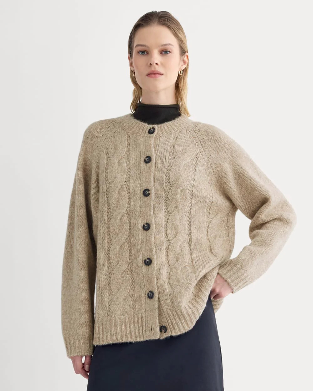 Cloud Cable Cardigan | Heathered Oatmeal | Everlane