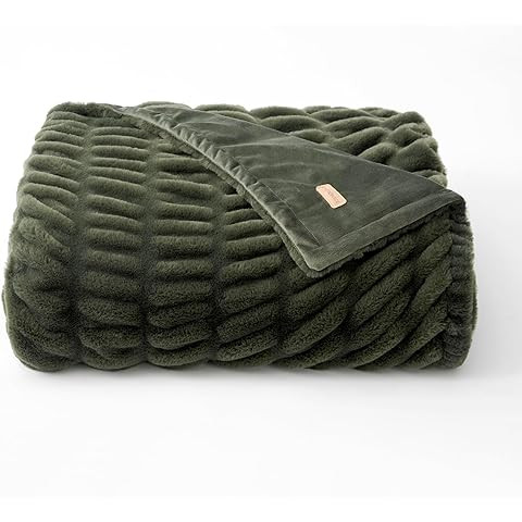 EverGrace Ultra Soft Luxury Fluffy Faux Rabbit Fur Throw Blanket, Thick Warm Bubble Throw for Bed... | Amazon (US)