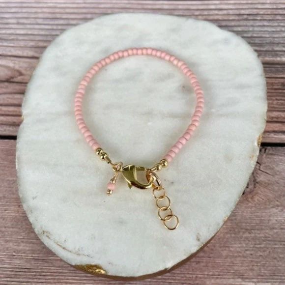 Quill and Goose 14K Gold Filled Bracelet - Mini Matte Blush Pink | The Baby Cubby | The Baby Cubby