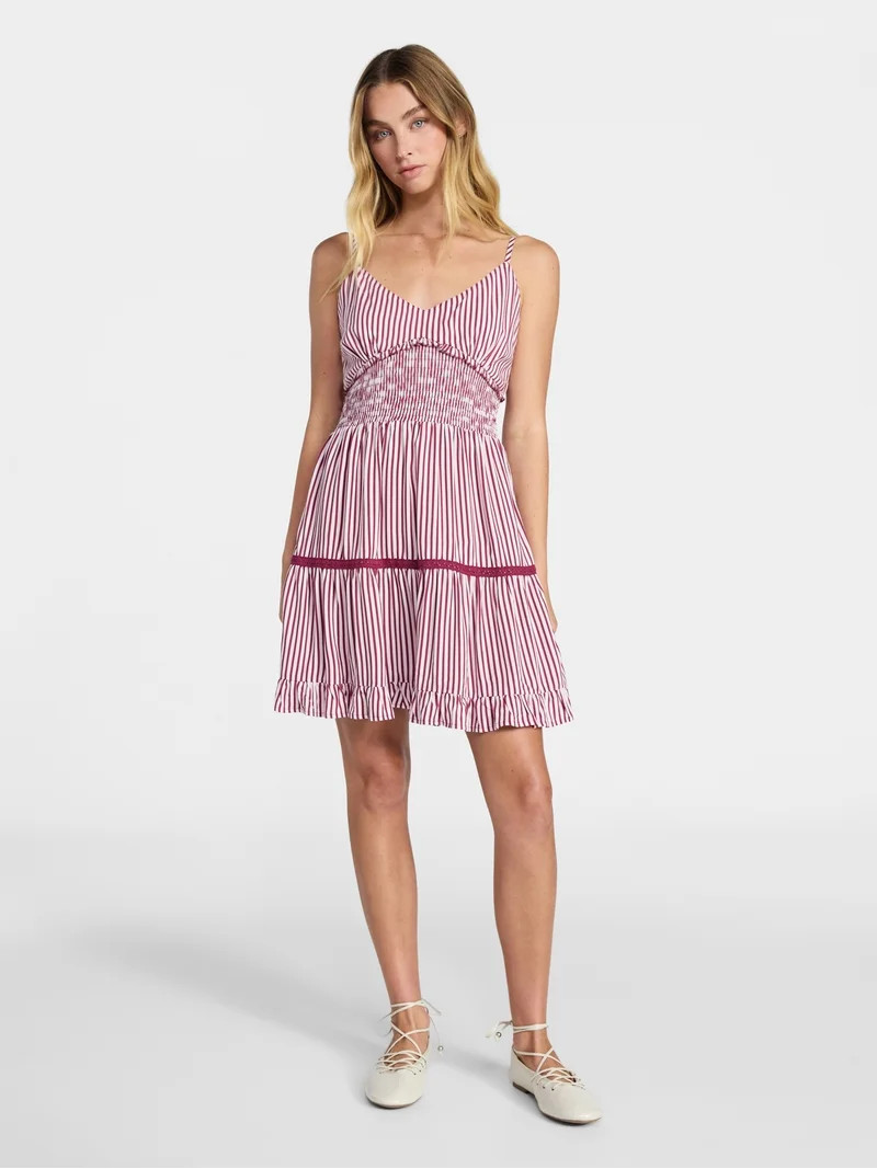 No Boundaries Ruffle Smocked Mini Dress, Women's XXS-XXL | Walmart (US)