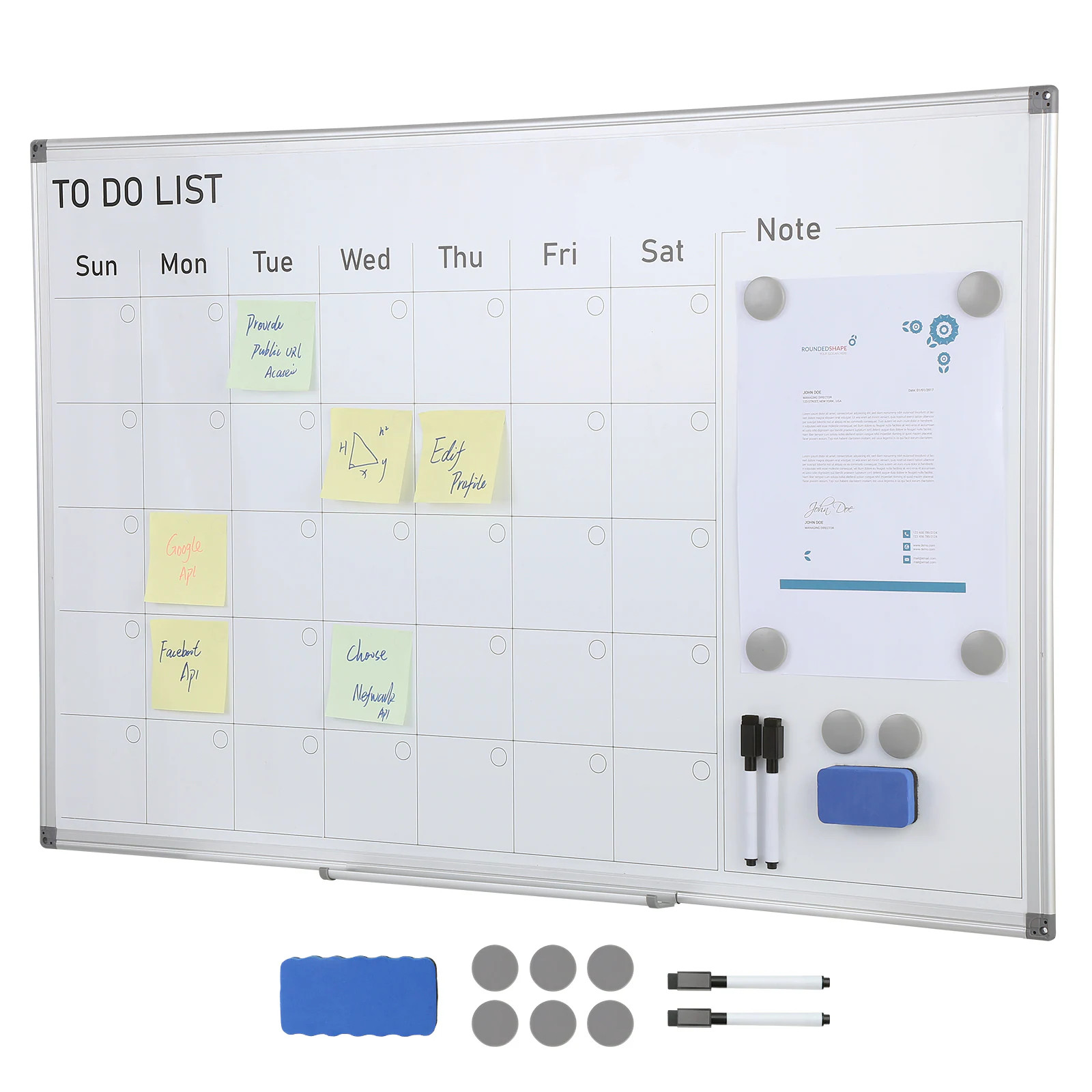 VEVOR Calendar Whiteboard 36 x 24 Inches Magnetic Dry Erase Calendar Board Monthly Planner Whiteboard for Wall 1 Magnetic Erase and 2 Dry Erase | Lowe's