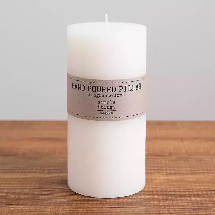 Wide Ivory Unscented Pillar Candle, 8 in. | Kirkland's Home