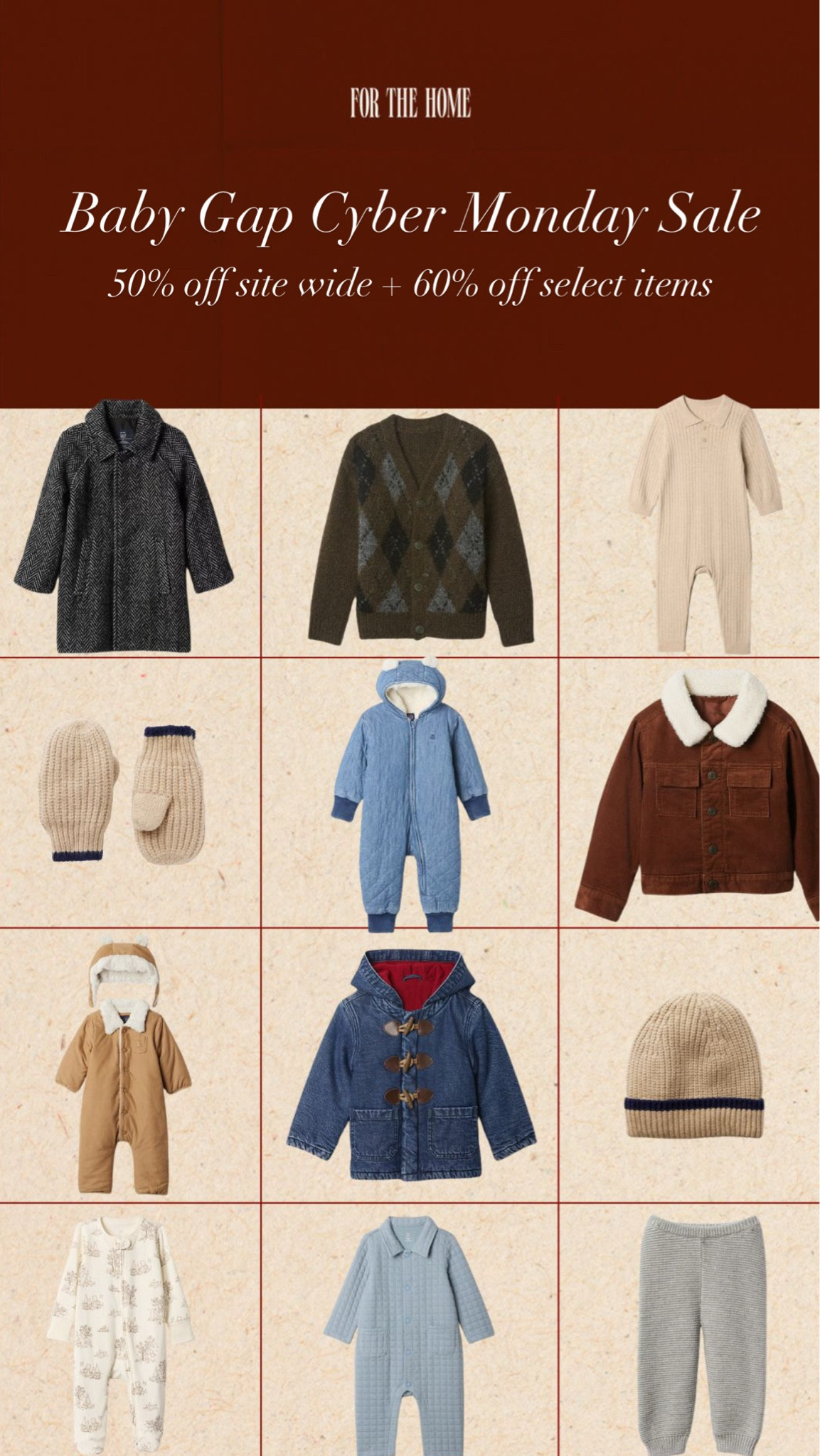 Baby Gap Cyber Monday Sale! 50% off everything & 60% off select styles!