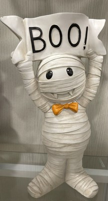 NEW Vampire Mummy Statue Holding A Banner Saying BOO! Halloween Greeter  | eBay | eBay US