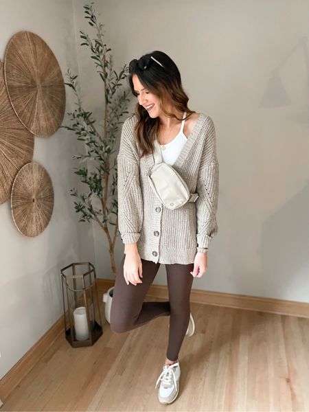 Casual weekend style 

Leggings - small
Cardigan - small
Tank - xs/sm 