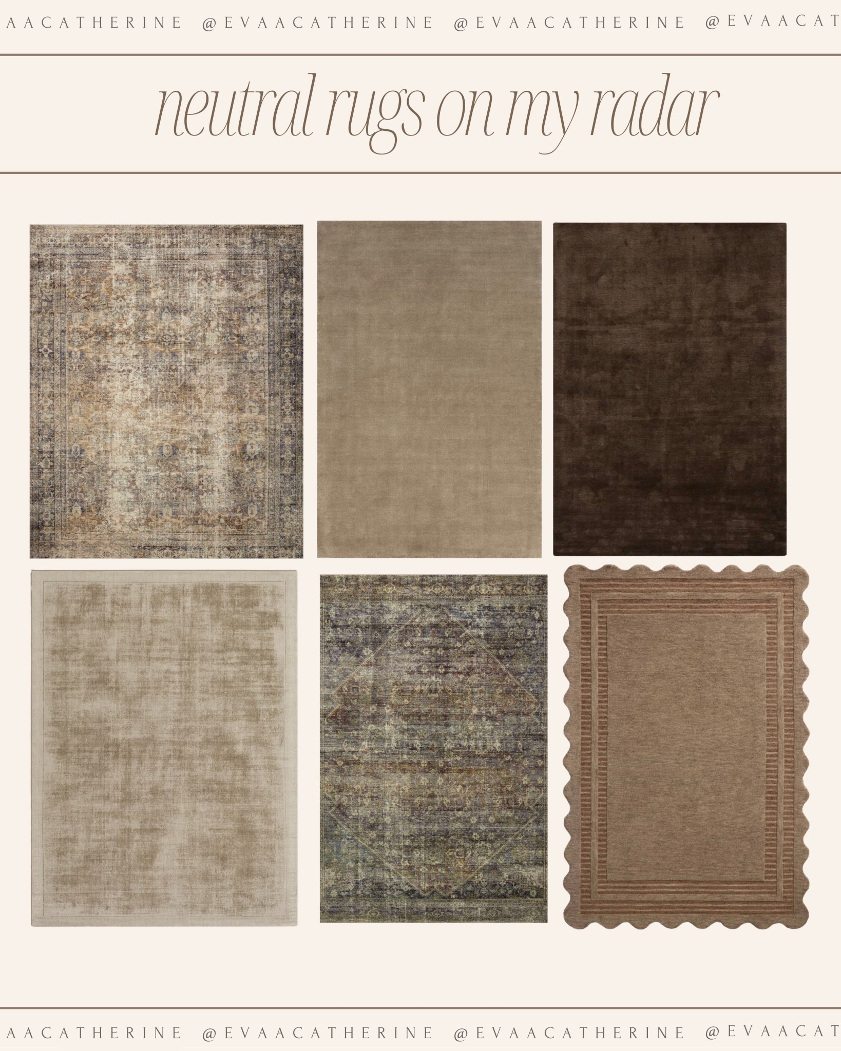 i’ve been saving these… and i can’t stop thinking about how much a rug actually changes everything

it’s the layer that makes a space feel finished
adds warmth without trying too hard
and pulls every tone together in a way nothing else can

these are the neutrals i’m loving right now

#neutralhome #interiorinspo #ruginspo #modernhome #homedecorideas

neutral rugs, warm interiors, layered home, organic modern style, earthy tones, living room inspo, cozy home, timeless decor, beige aesthetic, home styling, interior design ideas, textured rugs, minimal home, soft tones, elevated home

#LTKHome