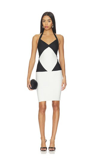Herve Leger The Opening Night Dress in White,Black. - size L | Revolve Clothing (Global)