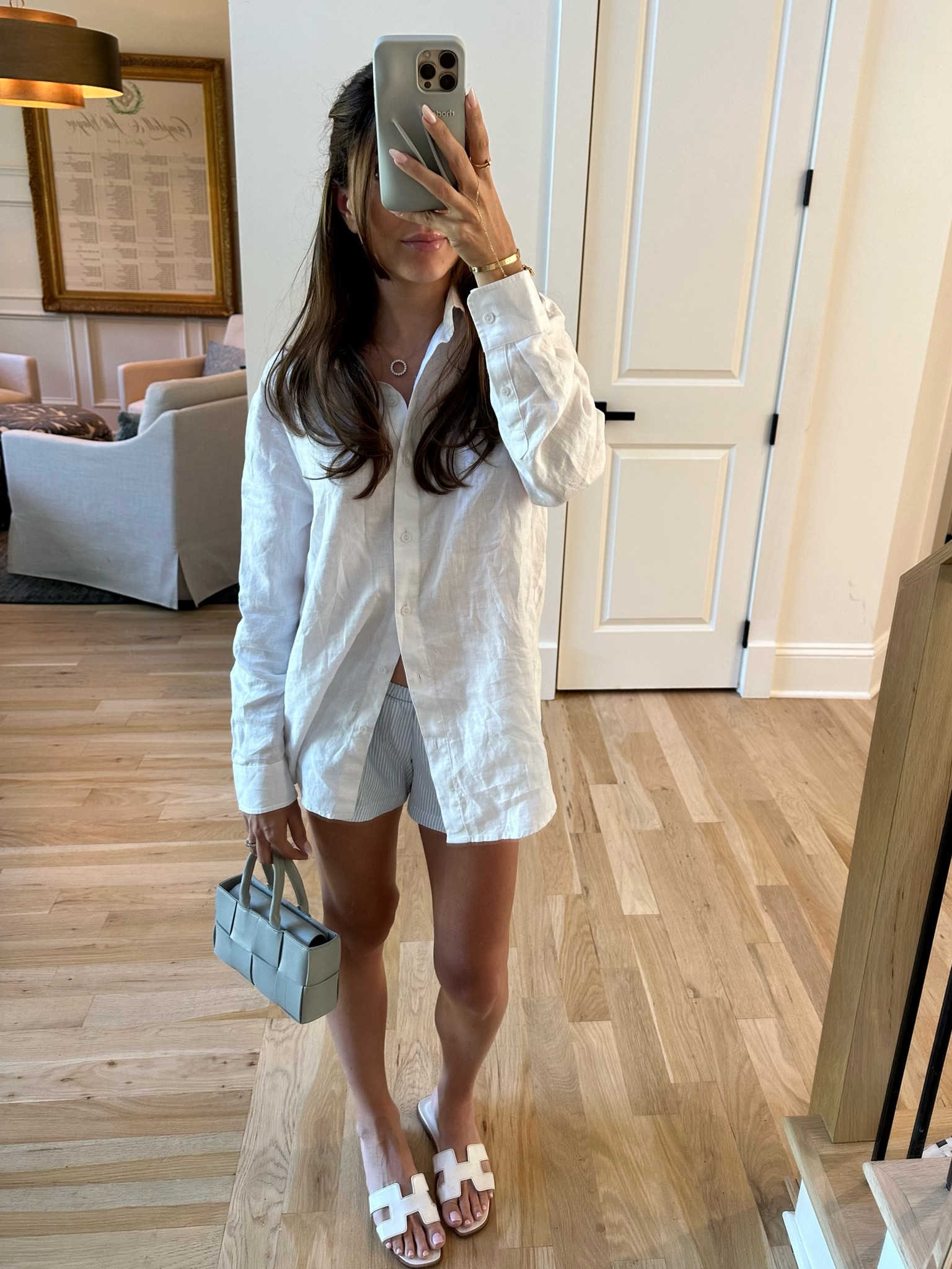 Linen shirt white shirt long sleeve shirt European summer small aritzia 