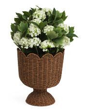 Real Touch Outdoor Covered Hydrangeas In Woven Planter | TJ Maxx