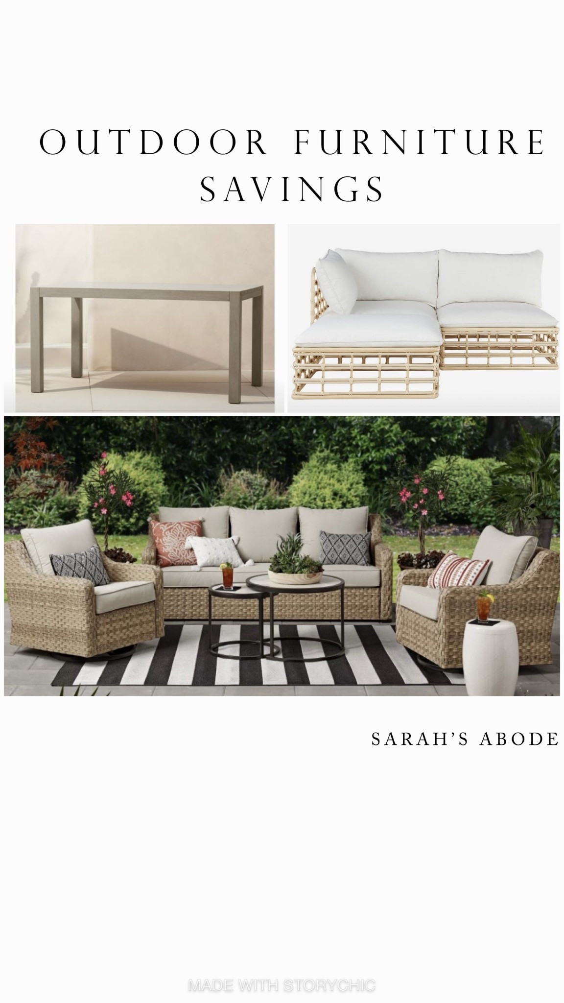 Great deal for outdoor patio furniture!! Weatherproof wicker and rattan for all year around!

Light color wicker. Rattan. Coastal. Outdoor table. Outdoor sectional. Outdoor furniture set. Patio furniture. Deck furniture. Spring. refresh

#LTKSaleAlert #LTKHome #LTKSeasonal