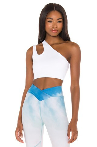 Nubyen x Revolve One Shoulder Sports Bra in White from Revolve.com | Revolve Clothing (Global)