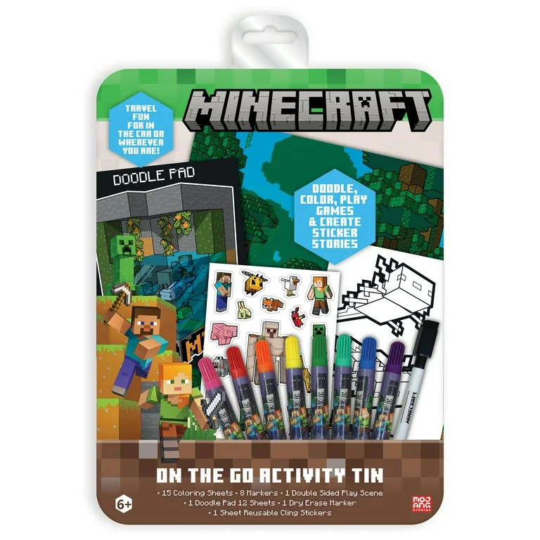 Minecraft On-the-Go Activity Tin Art Set, 27 Pieces, for Children Ages 6 And Up, Multi-Color, Uni... | Walmart (US)