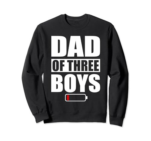 Men Dad Of 3 Boys Three Sons Father's Day Sweatshirt | Amazon (US)