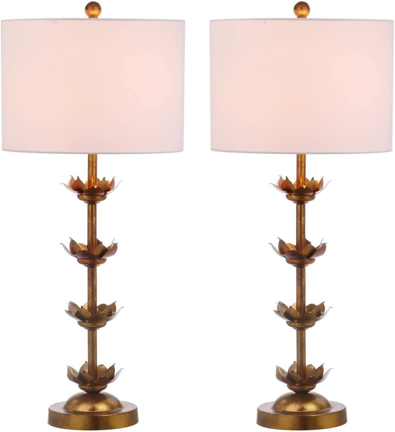 SAFAVIEH Lighting Collection Lani Antique Gold Leaf 32-inch Bedroom Living Room Home Office Desk ... | Amazon (US)