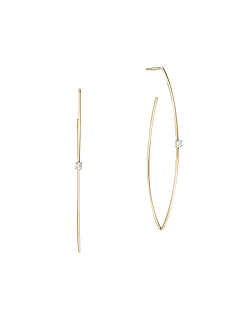 14K Gold & Diamond Small Wire Blake Hoops | Saks Fifth Avenue