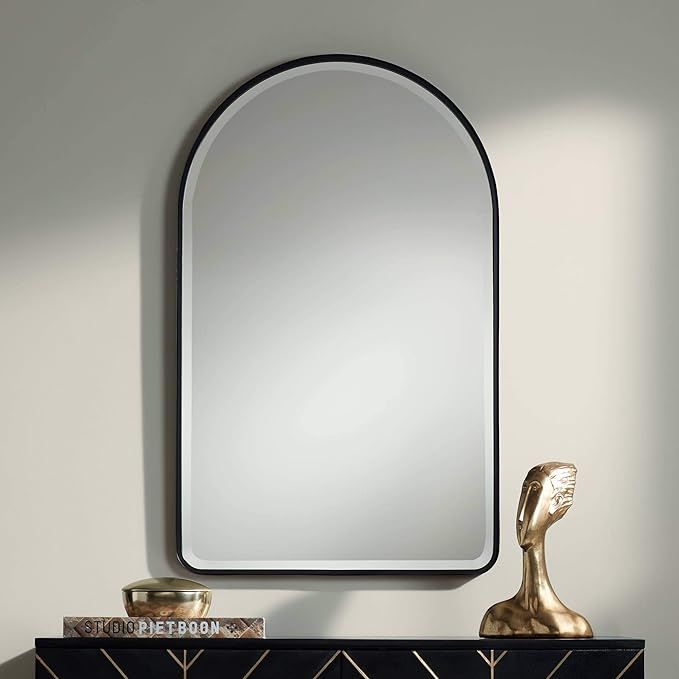 Uttermost Clara Matte Black 24" x 39" Arch Top Mirror | Amazon (US)