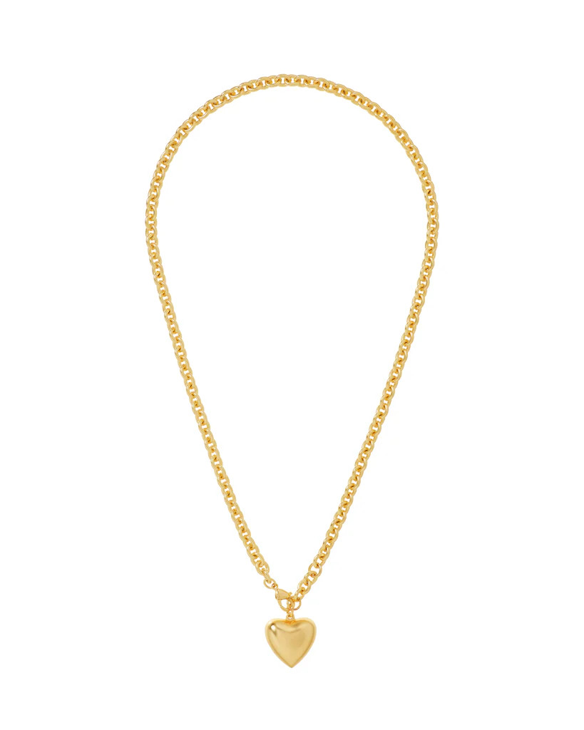 The Mini Puffy Heart Necklace in Gold | Roxanne Assoulin