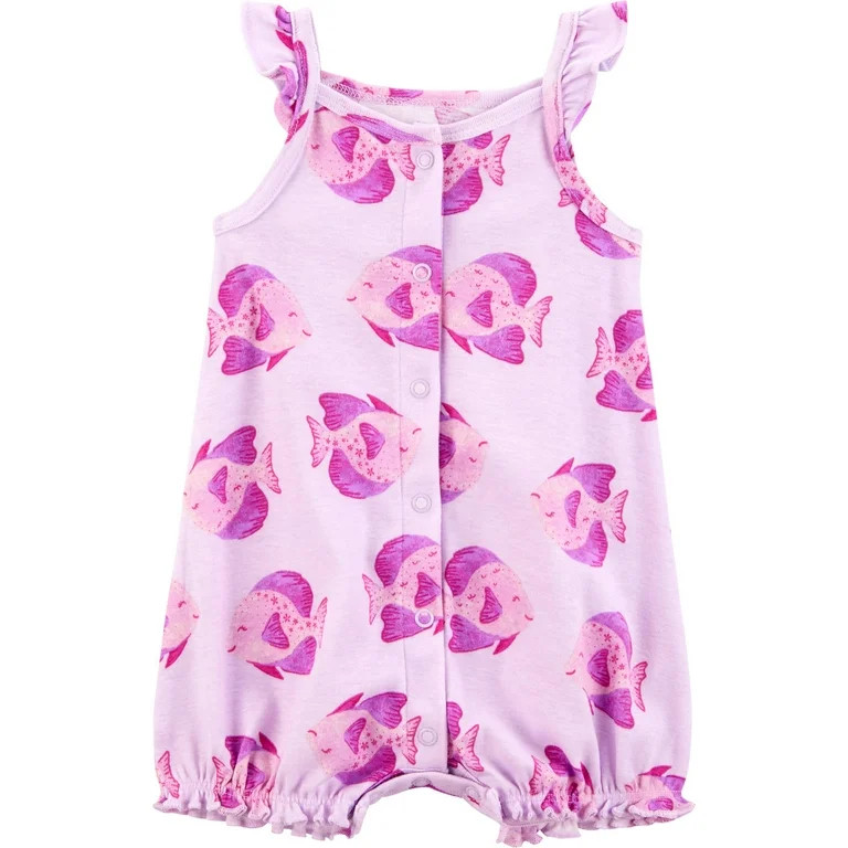 Carter's Child of Mine Baby Girl Romper, One-Piece, Sizes 0-3/24 Months | Walmart (US)