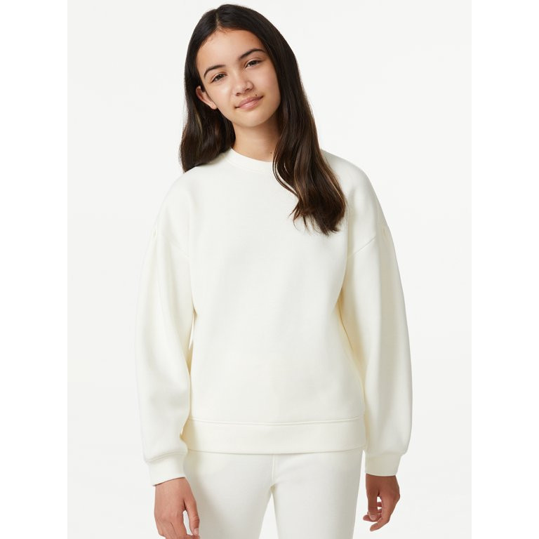 Free Assembly Girls Slouchy Crewneck Sweatshirt, Sizes 4-18 | Walmart (US)