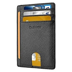 Buffway Slim Minimalist Front Pocket RFID Blocking Leather Wallets for Men Women | Amazon (US)