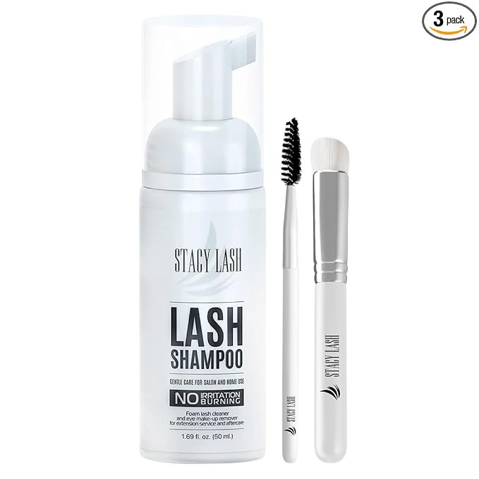 STACY LASH Eyelash Extension Shampoo + Brush / 1.69 fl.oz / 50ml / Eyelid Foaming Cleanser/Wash f... | Amazon (US)