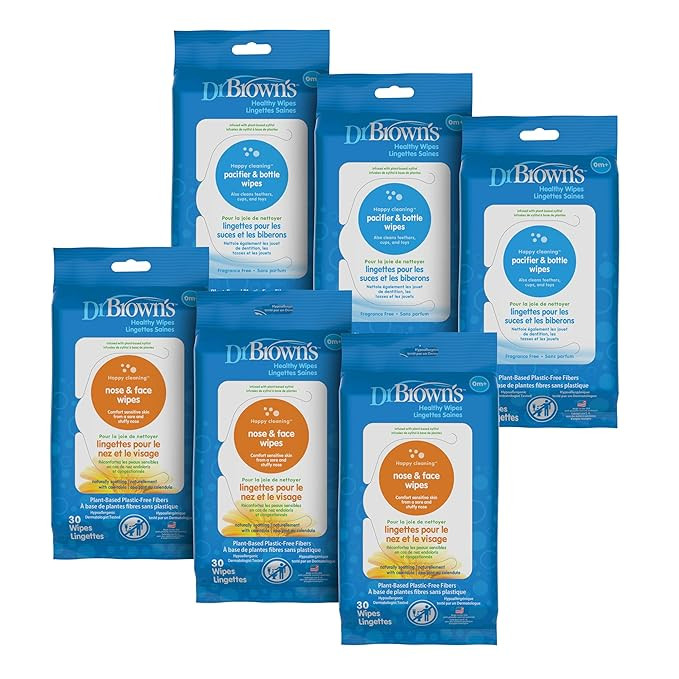 Dr. Brown's Bottle, Pacifier and Baby Wipes, Naturally Cleaning, 40 Count, 3 Pack | Amazon (US)
