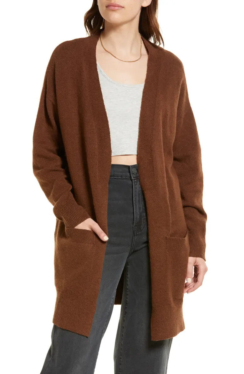 Open Front Cotton Blend Cardigan | Nordstrom